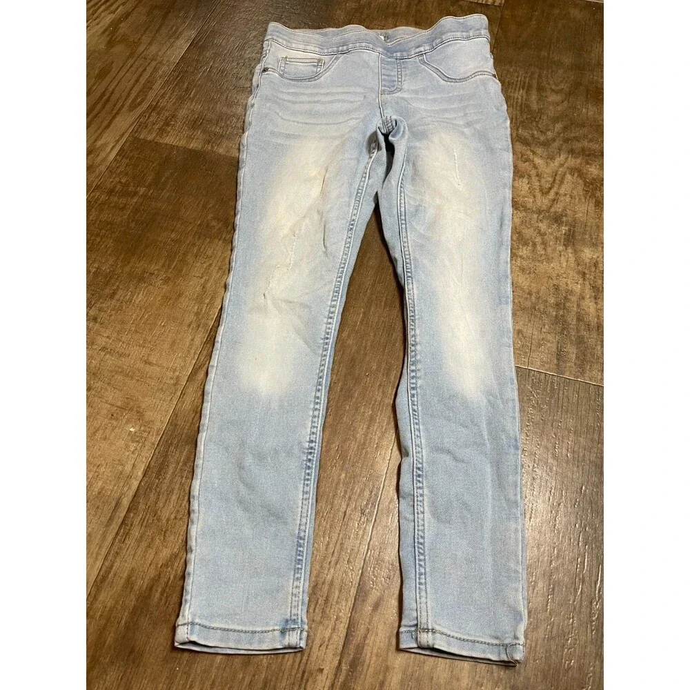 Justice Jeans Girls Size 10 Pluss Light Wash Blue Denim Jeggings